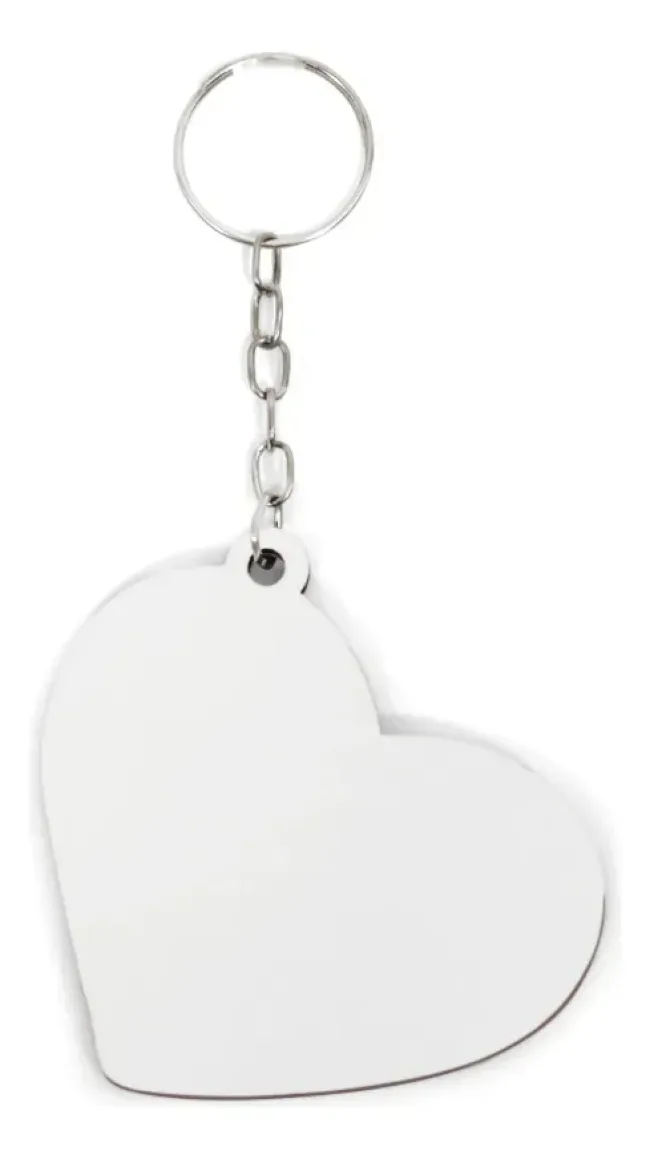 Chaveiro Mdf Coração Sublimável | 5x5cm | Pacote Com 10 Unid